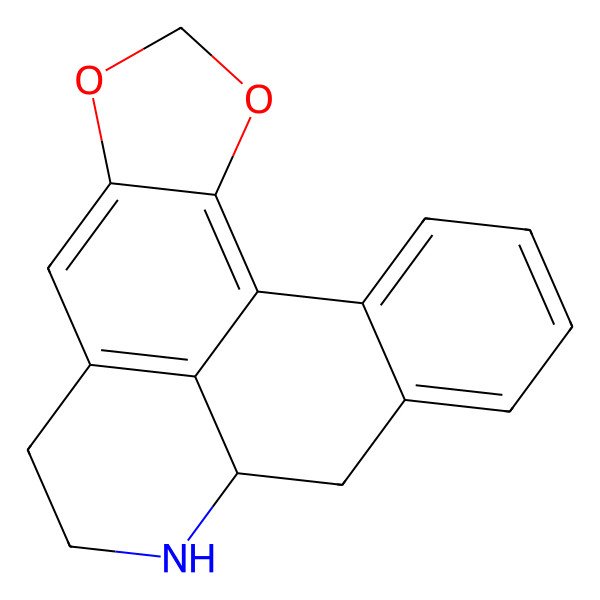 2D Structure of (+)-1,2-Methylenedioxy-5,6,6aalpha,7-tetrahydro-4H-dibenzo[de,g]quinoline