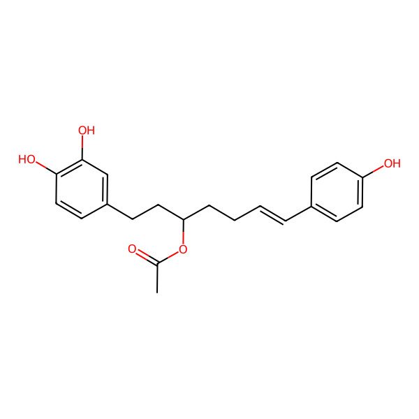 2D Structure of (3R,6E)-1-(3,4-dihydroxyphenyl)-7-(4-hydroxyphenyl)hept-6-en-3-yl acetate