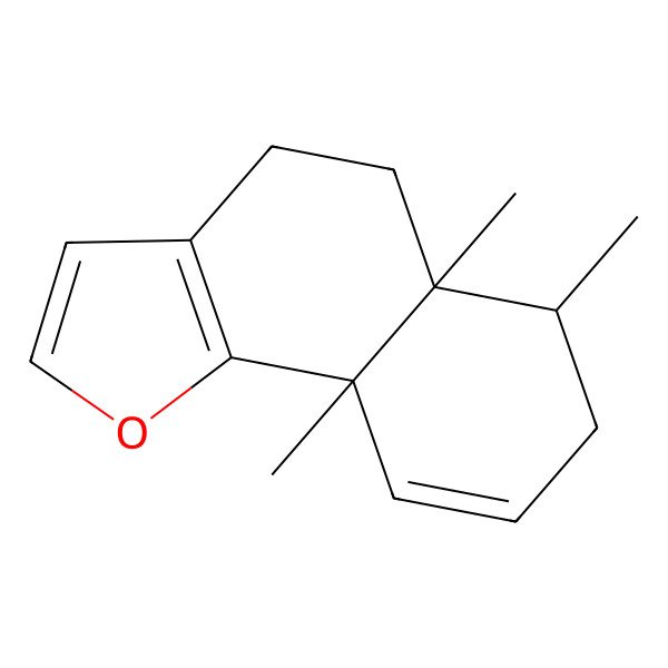 2D Structure of (+)-4,5,5a,6,7,9a-Hexahydro-5abeta,6alpha,9abeta-trimethylnaphtho[1,2-b]furan