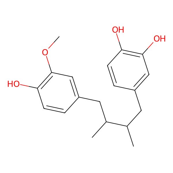 2D Structure of (+)-(8R,8'R)-3',4,4'-trihydroxy-3-methoxylignan