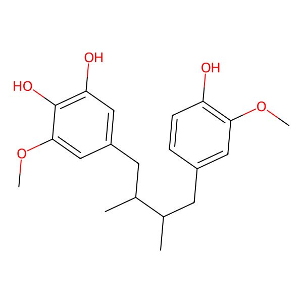 2D Structure of (+)-(8S,8'R)-3',4,4'-trihydroxy-5,5'-dimethoxylignan