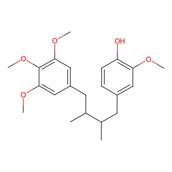 2D Structure of (+)-(8S,8'R)-4-hydroxy-3,3',4',5'-tetramethoxylignan