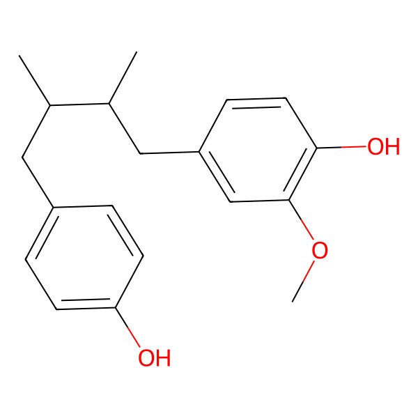 2D Structure of (+)-(8S,8'R)-4,4'-dihydroxy-3-methoxylignan