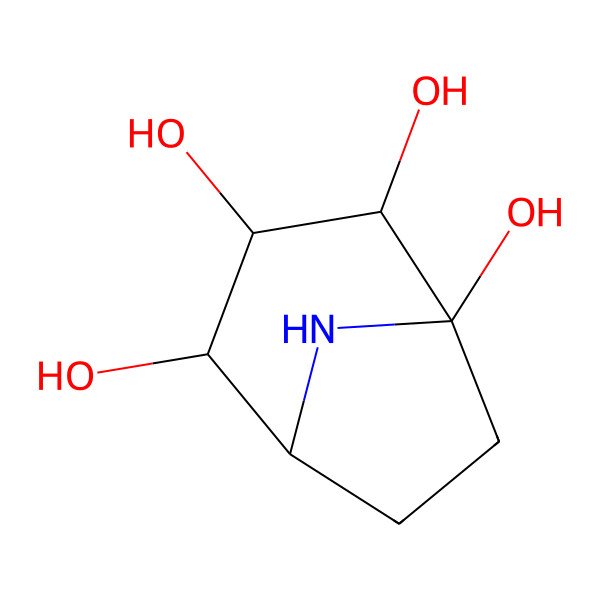 2D Structure of (1S,2S,3S,4R,5S)-8-azabicyclo[3.2.1]octane-1,2,3,4-tetrol