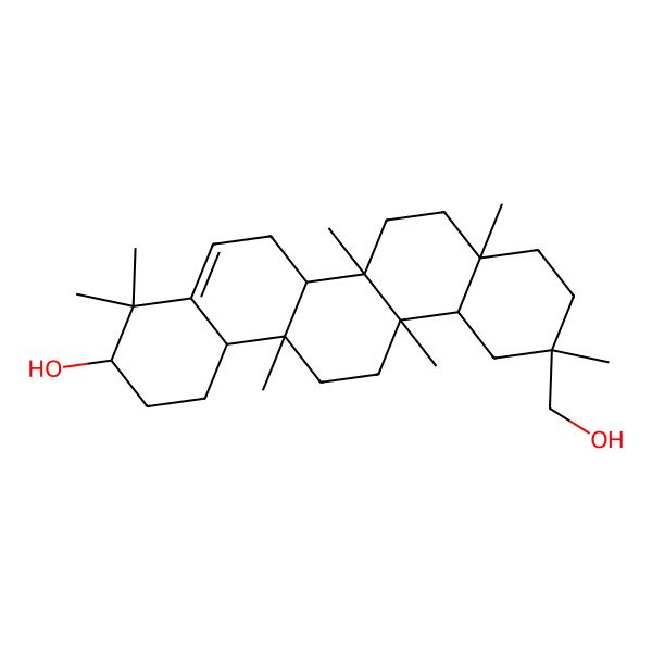 2D Structure of (3S,6aS,6aS,6bR,8aS,11R,12aR,14aR,14bS)-11-(hydroxymethyl)-4,4,6a,6b,8a,11,14a-heptamethyl-1,2,3,6,6a,7,8,9,10,12,12a,13,14,14b-tetradecahydropicen-3-ol 2D Structure of (3S,6aS,6aS,6bR,8aS,11R,12aR,14aR,14bS)-11-(hydroxymethyl)-4,4,6a,6b,8a,11,14a-heptamethyl-1,2,3,6,6a,7,8,9,10,12,12a,13,14,14b-tetradecahydropicen-3-ol