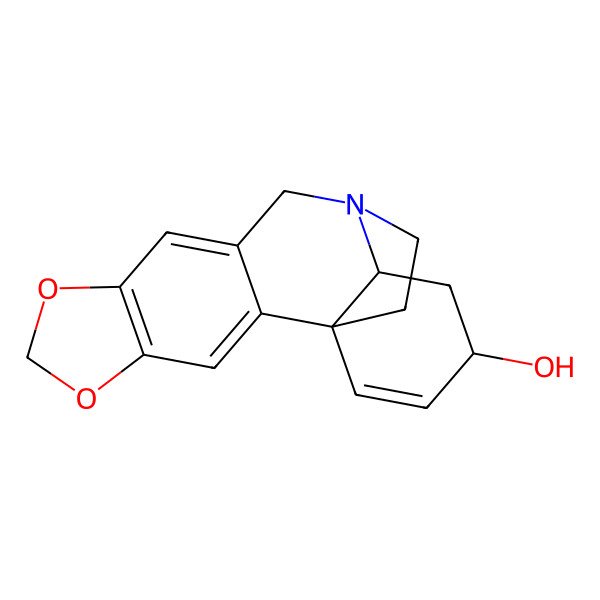 2D Structure of (1R,13S,15R)-5,7-dioxa-12-azapentacyclo[10.5.2.01,13.02,10.04,8]nonadeca-2,4(8),9,16-tetraen-15-ol