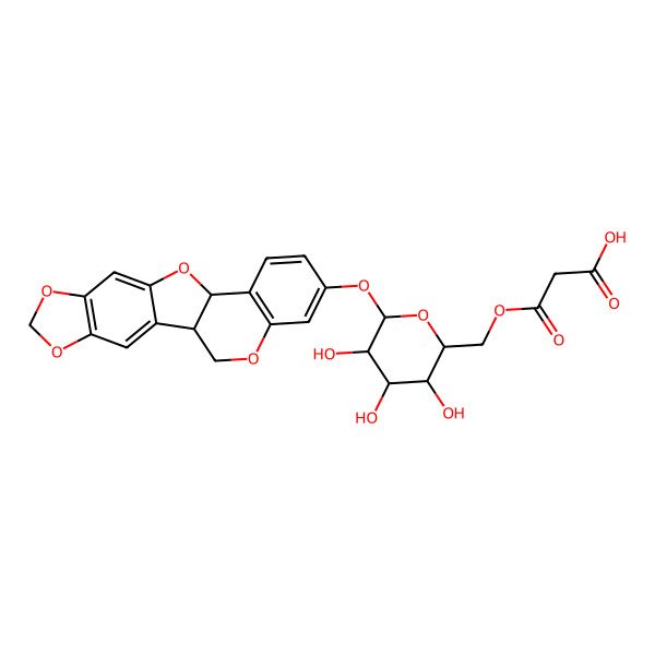 2D Structure of (-)-Maackiain-3-O-glucosyl-6''-O-malonate