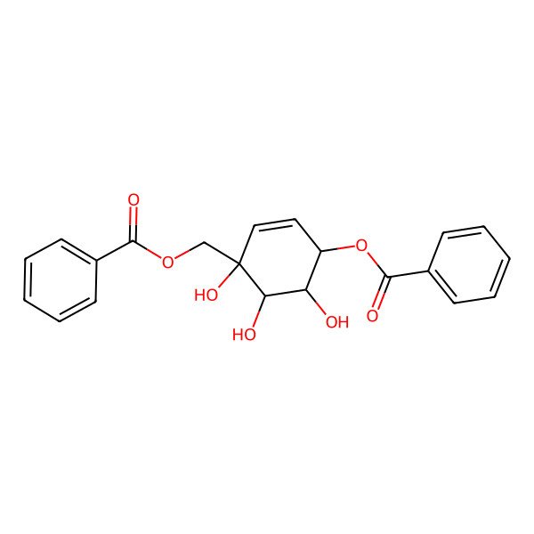 2D Structure of [(1S,4R,5S,6S)-4-benzoyloxy-1,5,6-trihydroxycyclohex-2-en-1-yl]methyl benzoate