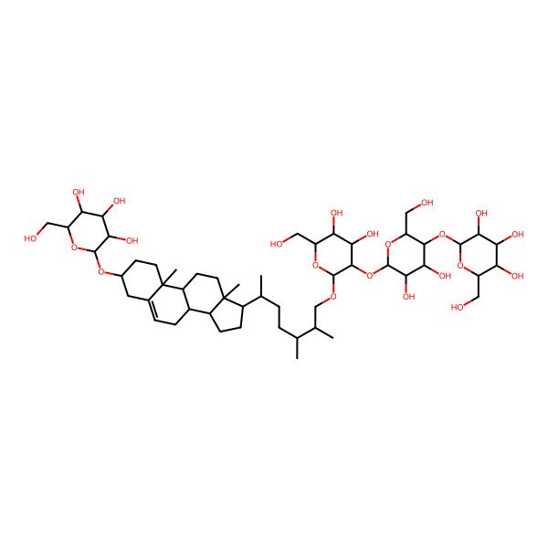2D Structure of (2R,3R,4S,5S,6R)-2-[[(3S,8S,9S,10R,13R,14S,17R)-17-[(2R,5R,6S)-7-[(2R,3R,4S,5S,6R)-3-[(2S,3R,4R,5S,6R)-3,4-dihydroxy-6-(hydroxymethyl)-5-[(2S,3R,4S,5S,6R)-3,4,5-trihydroxy-6-(hydroxymethyl)oxan-2-yl]oxyoxan-2-yl]oxy-4,5-dihydroxy-6-(hydroxymethyl)oxan-2-yl]oxy-5,6-dimethylheptan-2-yl]-10,13-dimethyl-2,3,4,7,8,9,11,12,14,15,16,17-dodecahydro-1H-cyclopenta[a]phenanthren-3-yl]oxy]-6-(hydroxymethyl)oxane-3,4,5-triol