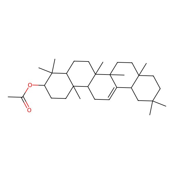 2D Structure of (4,4,6a,6b,8a,11,11,14b-Octamethyl-1,2,3,4a,5,6,7,8,9,10,12,12a,14,14a-tetradecahydropicen-3-yl) acetate
