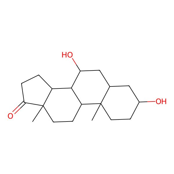 2D Structure of (3R,5R,7S,8R,9S,10S,13S,14S)-3,7-dihydroxy-10,13-dimethyl-1,2,3,4,5,6,7,8,9,11,12,14,15,16-tetradecahydrocyclopenta[a]phenanthren-17-one