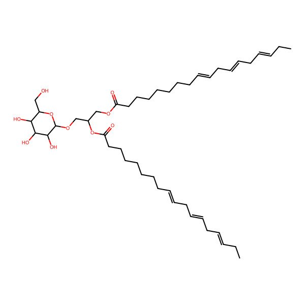 2D Structure of [(2S)-2-octadeca-9,12,15-trienoyloxy-3-[(2R,3R,4S,5R,6R)-3,4,5-trihydroxy-6-(hydroxymethyl)oxan-2-yl]oxypropyl] octadeca-9,12,15-trienoate
