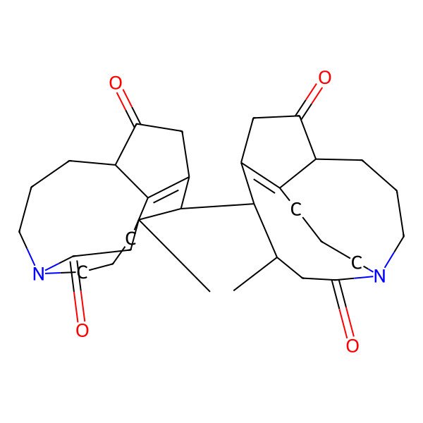 2D Structure of 6-Methyl-5-(6-methyl-2,8-dioxo-9-azatricyclo[7.4.3.04,13]hexadec-4(13)-en-5-yl)-9-azatricyclo[7.4.3.04,13]hexadec-4(13)-ene-2,8-dione