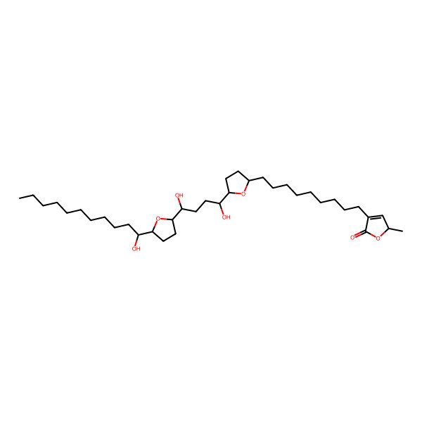 2D Structure of (2R)-4-[9-[(2R,5S)-5-[(1R,4R)-1,4-dihydroxy-4-[(2S,5S)-5-[(1S)-1-hydroxyundecyl]oxolan-2-yl]butyl]oxolan-2-yl]nonyl]-2-methyl-2H-furan-5-one