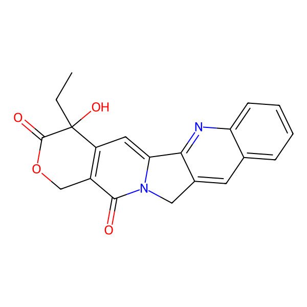 2D Structure of 12-Deuterio-19-ethyl-19-hydroxy-17-oxa-3,13-diazapentacyclo[11.8.0.02,11.04,9.015,20]henicosa-1(21),2,4,6,8,10,15(20)-heptaene-14,18-dione