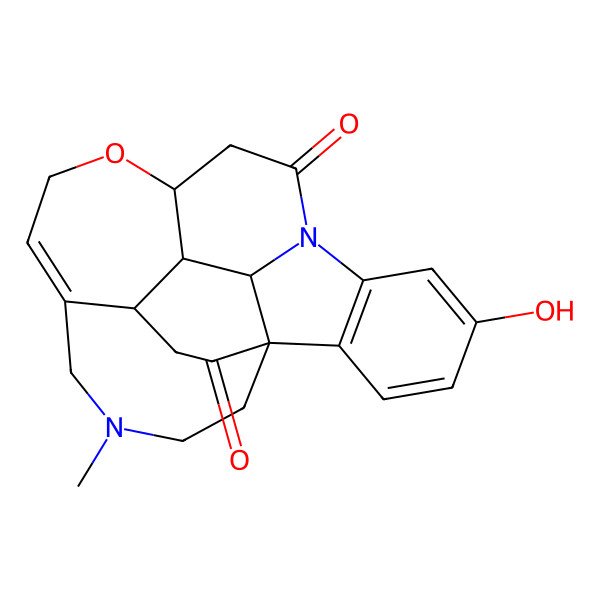 2D Structure of (4aR,6aS,12aS,12bR,12cS)-9-hydroxy-15-methyl-4a,5,12,12a,12b,12c-hexahydro-11H-6a,4-(ethanoiminomethano)-1-oxa-10b-azacyclohepta[1,2,3-cd]fluoranthene-6,11(2H)-dione