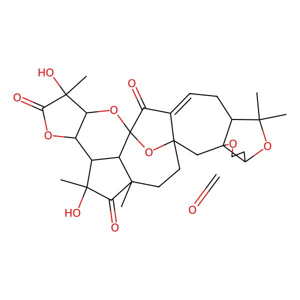 2D Structure of (1R,3aR,3bS,4R,5aS,7aS,8aR,11aR,13aS,16aS,16bS,17aS)-1,4-Dihydroxy-1,4,5a,13,13-pentamethyl-3a,3b,4,5a,6,7,11,11a,13a,14,16b,17a-dodecahydro-2H,10H-7a,16a-epoxy-3,9,12,17-tetraoxacyclopenta[3',3a']azuleno[6',5':5,6]cycloocta[1,2,3-cd]-as-indacene-2,5,10,16(1H,8H,13H)-tetrone