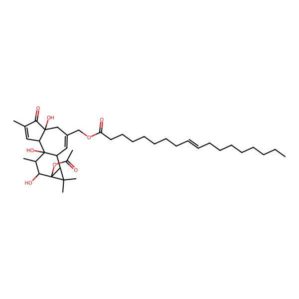 2D Structure of [(1S,2S,6R,10S,11R,13S,14R,15R)-13-acetyloxy-1,6,14-trihydroxy-4,12,12,15-tetramethyl-5-oxo-8-tetracyclo[8.5.0.02,6.011,13]pentadeca-3,8-dienyl]methyl (Z)-octadec-9-enoate