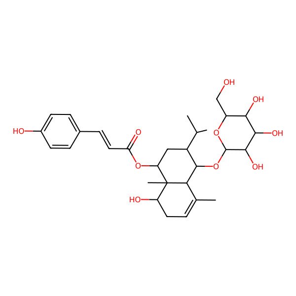 2D Structure of 9Beta-O-(E-P-Hydroxycinnamoyl)-1Beta,6Beta-Dihydroxy-Trans-Eudesm-3-En-6-O-Beta-D-Glucopyranoside