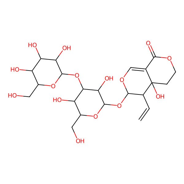 2D Structure of 3,4,4a,5-Tetrahydro-4aalpha-hydroxy-5beta-vinyl-6alpha-[3-O-(beta-D-glucopyranosyl)-beta-D-glucopyranosyloxy]-1H,6H-pyrano[3,4-c]pyran-1-one