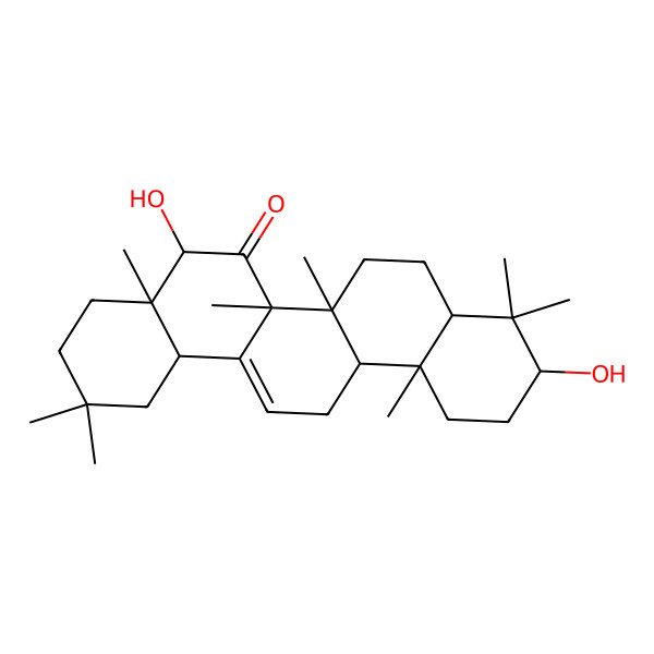2D Structure of 5,10-dihydroxy-2,2,4a,6a,6b,9,9,12a-octamethyl-3,4,5,6a,7,8,8a,10,11,12,13,14b-dodecahydro-1H-picen-6-one