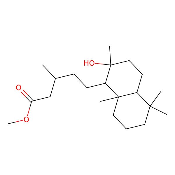 2D Structure of (4aalpha)-2-Hydroxy-2beta,5,5,8abeta-tetramethyldecalin-1beta-((R)-3-methylvaleric acid methyl) ester