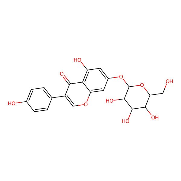 2D Structure of 5-hydroxy-3-(4-hydroxyphenyl)-7-[(2S,3R,4R,5R,6S)-3,4,5-trihydroxy-6-(hydroxymethyl)oxan-2-yl]oxychromen-4-one