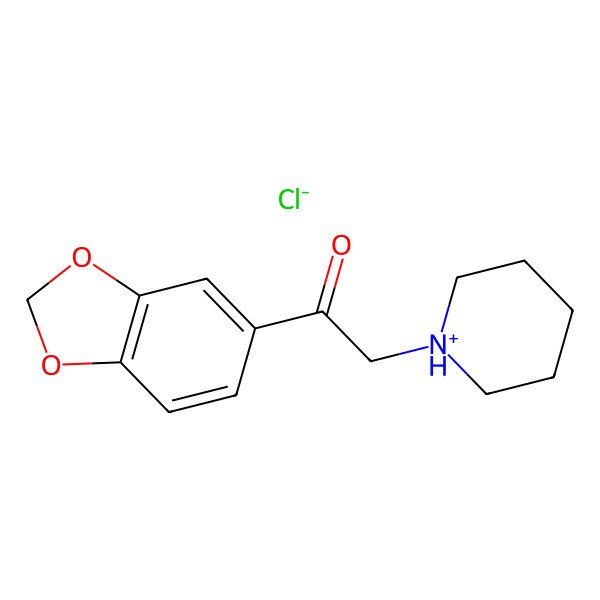 2D Structure of 1-(1,3-Benzodioxol-5-yl)-2-piperidin-1-ium-1-ylethanone chloride