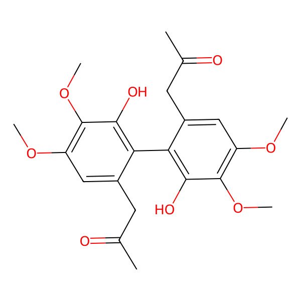 2D Structure of 1-[2-(6-Acetonyl-2-hydroxy-3,4-dimethoxy-phenyl)-3-hydroxy-4,5-dimethoxy-phenyl]propan-2-one