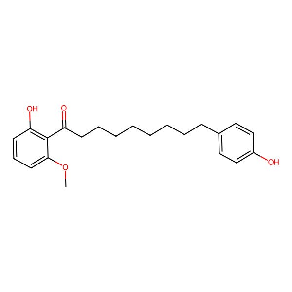 2D Structure of 1-(2-Hydroxy-6-methoxyphenyl)-9-(4-hydroxyphenyl)nonan-1-one