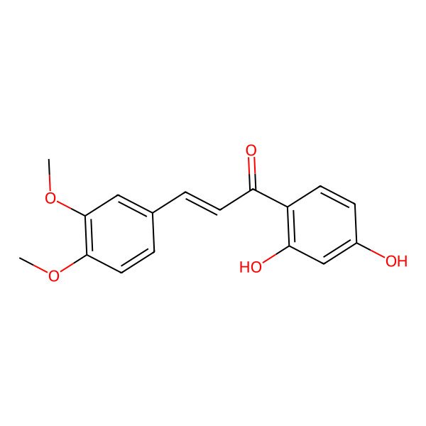 2D Structure of 1-(2,4-Dihydroxyphenyl)-3-(3,4-dimethoxyphenyl)prop-2-en-1-one