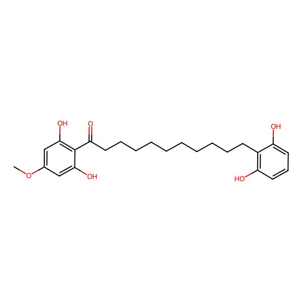 2D Structure of 1-(2,6-Dihydroxy-4-methoxy-phenyl)-11-(2,6-dihydroxyphenyl)undecan-1-one