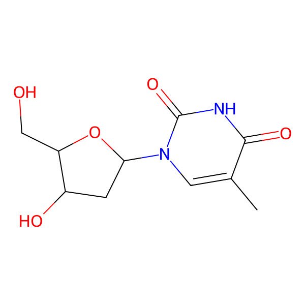 2D Structure of 1-[(2R,4S,5R)-4-deuterio-4-hydroxy-5-(hydroxymethyl)oxolan-2-yl]-5-methylpyrimidine-2,4-dione