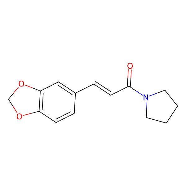 2D Structure of 1-(3-(1,3-Benzodioxol-5-yl)-1-oxo-2-propenyl)pyrrolidine