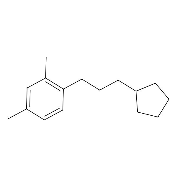 2D Structure of 1-(3-Cyclopentylpropyl)-2,4-dimethylbenzene