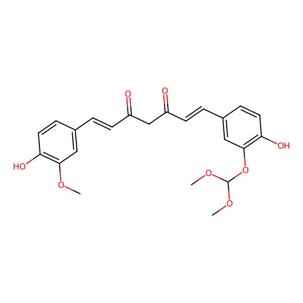 2D Structure of 1-[3-(Dimethoxymethoxy)-4-hydroxyphenyl]-7-(4-hydroxy-3-methoxyphenyl)hepta-1,6-diene-3,5-dione