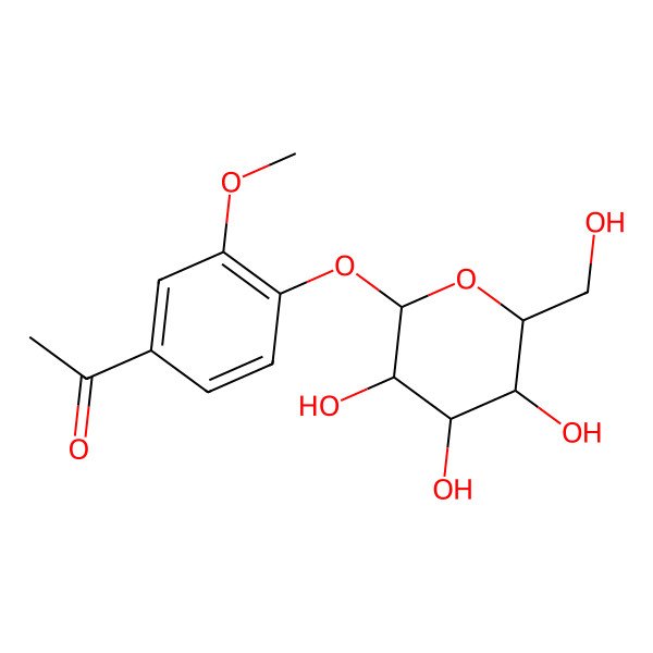 2D Structure of 1-[3-methoxy-4-[(3R,4S,5S,6R)-3,4,5-trihydroxy-6-(hydroxymethyl)oxan-2-yl]oxyphenyl]ethanone