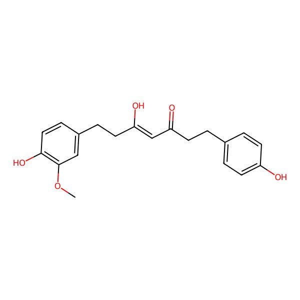 2D Structure of (Z)-5-hydroxy-7-(4-hydroxy-3-methoxyphenyl)-1-(4-hydroxyphenyl)hept-4-en-3-one