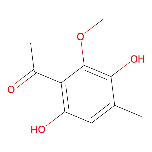 2D Structure of 1-(3,6-Dihydroxy-2-methoxy-4-methylphenyl)ethanone