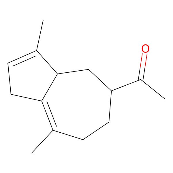 2D Structure of 1-(3,8-Dimethyl-1,3a,4,5,6,7-hexahydroazulen-5-yl)ethanone