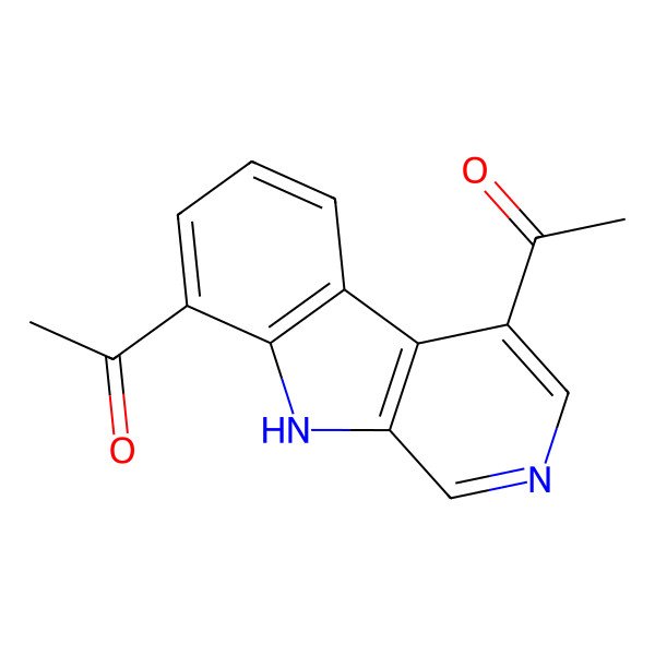 2D Structure of 1-(4-acetyl-9H-pyrido[3,4-b]indol-8-yl)ethanone