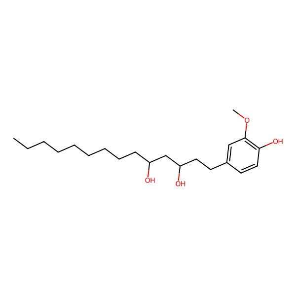 2D Structure of 1-(4-Hydroxy-3-methoxyphenyl)tetradecane-3,5-diol