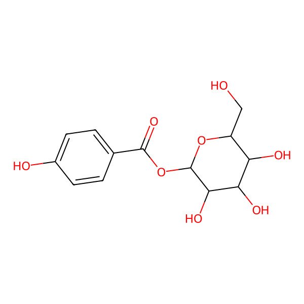 2D Structure of 1-(4-Hydroxybenzoyl)glucose