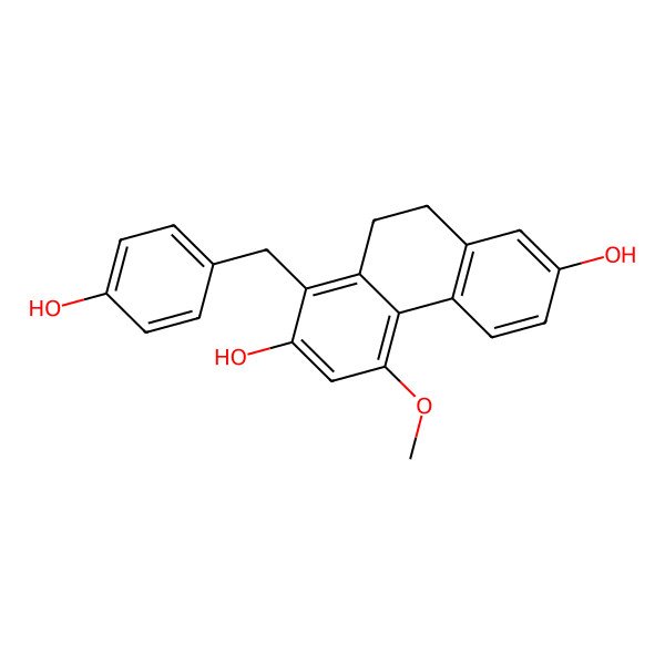 2D Structure of 1-(4-Hydroxybenzyl)-4-methoxy-9,10-dihydrophenanthrene-2,7-diol 2D Structure of 1-(4-Hydroxybenzyl)-4-methoxy-9,10-dihydrophenanthrene-2,7-diol