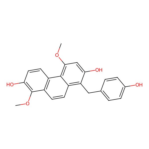 2D Structure of 1-(4-Hydroxybenzyl)-4,8-dimethoxyphenanthrene-2,7-diol