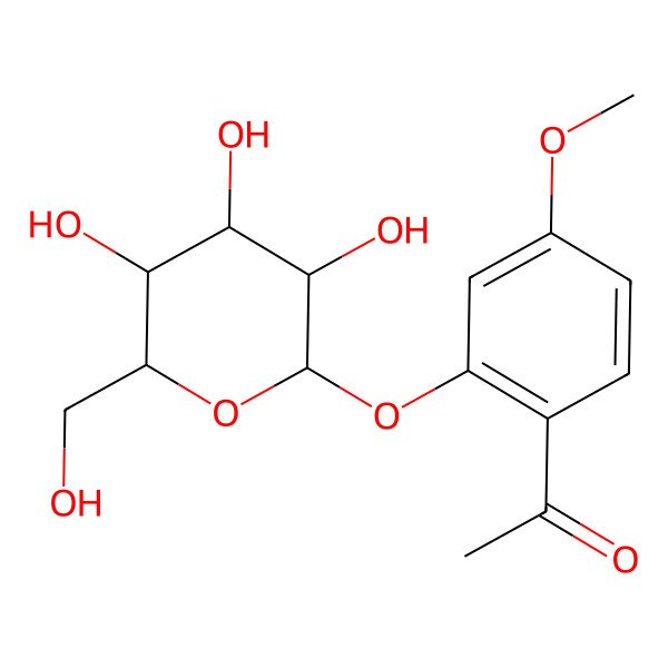 2D Structure of 1-[4-methoxy-2-[(2S,3S,4S,5S,6S)-3,4,5-trihydroxy-6-(hydroxymethyl)oxan-2-yl]oxyphenyl]ethanone