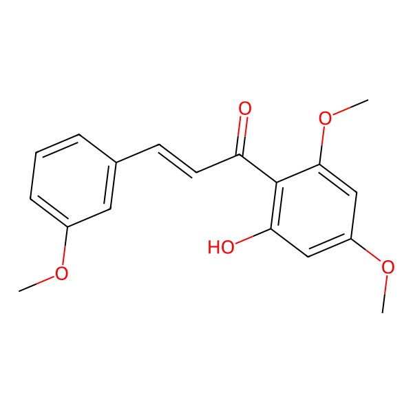2D Structure of (E)-1-(2-hydroxy-4,6-dimethoxyphenyl)-3-(3-methoxyphenyl)prop-2-en-1-one 2D Structure of (E)-1-(2-hydroxy-4,6-dimethoxyphenyl)-3-(3-methoxyphenyl)prop-2-en-1-one