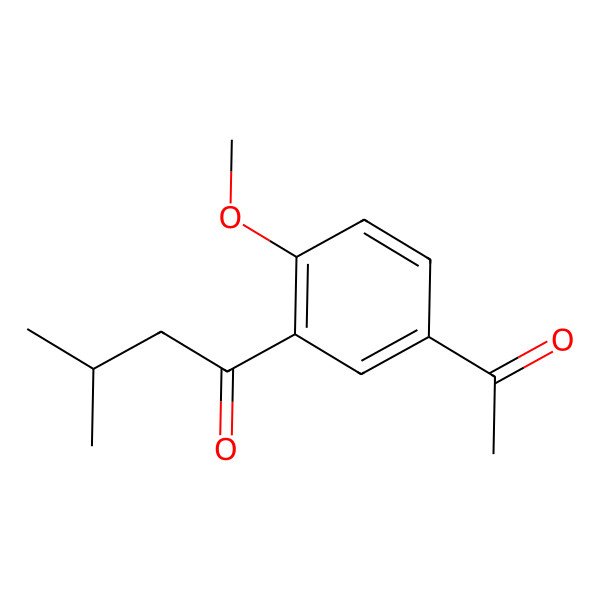 2D Structure of 1-(5-Acetyl-2-methoxy-phenyl)-3-methyl-butan-1-one