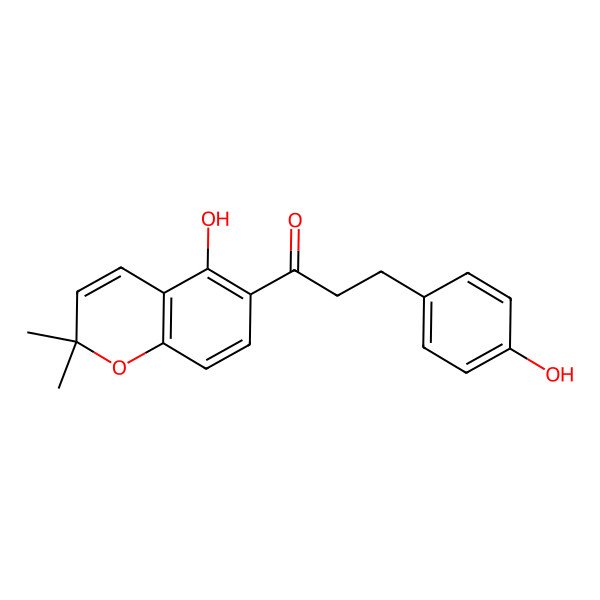 2D Structure of 1-(5-Hydroxy-2,2-dimethyl-chromen-6-yl)-3-(4-hydroxyphenyl)propan-1-one