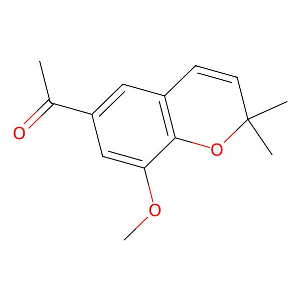 2D Structure of 1-(8-Methoxy-2,2-dimethyl-2H-1-benzopyran-6-yl)ethan-1-one
